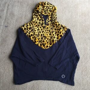 ASOS Hyoma fur poncho hoodie jacket S